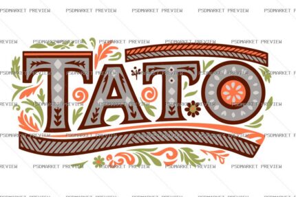 Ukrainian Dad Decorative Vector Print — PSD template preview
