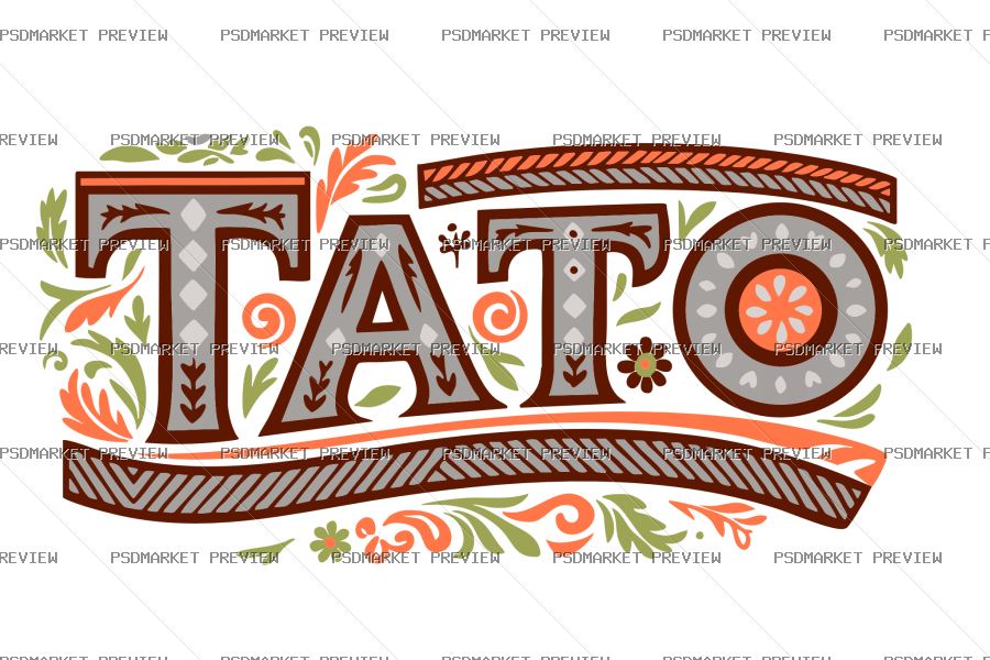 Ukrainian Dad Decorative Vector Print — PSD template preview