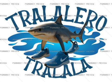 Tralalero Tralala Vector Print Design 47995 — PSD template preview