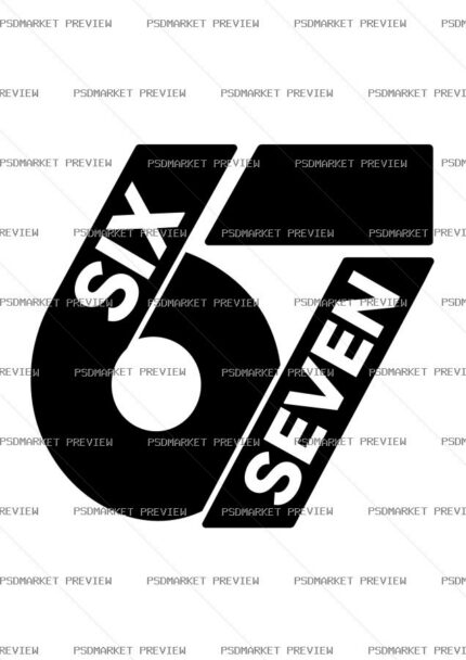 Six Seven Vector Print Design 48368 — PSD template preview