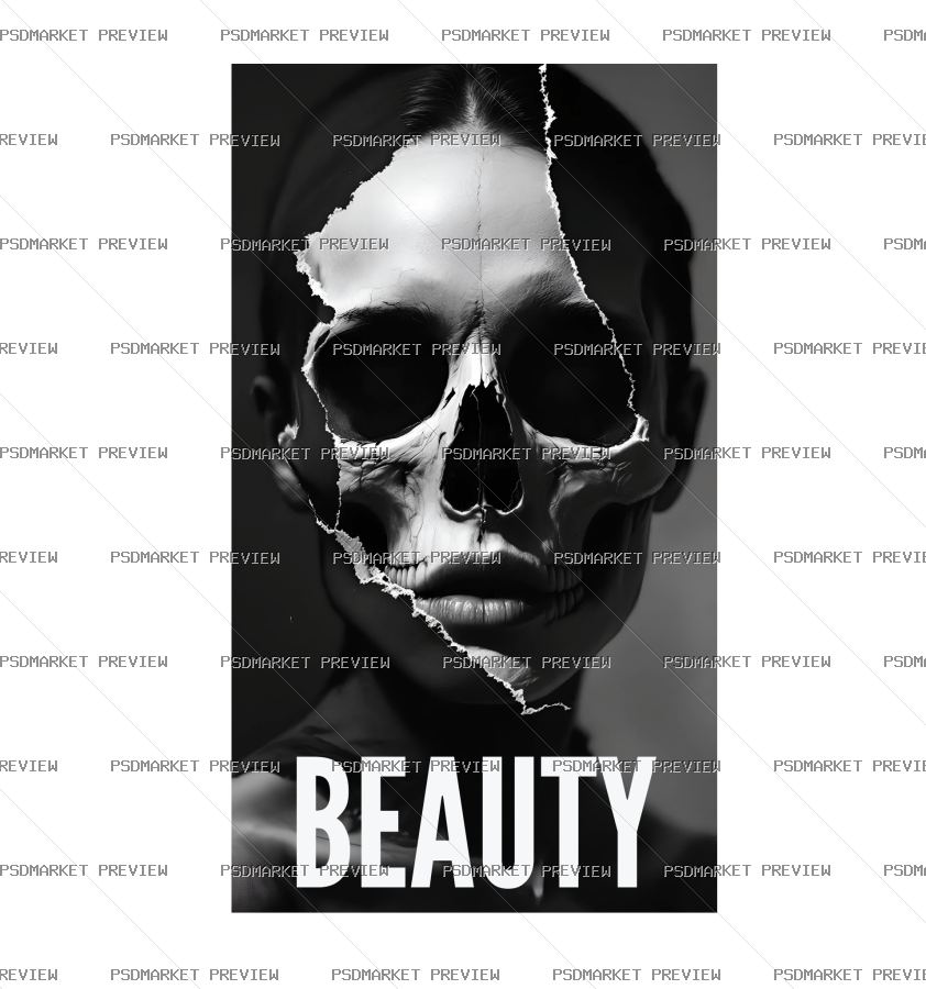 Beauty Skull Print — print design preview