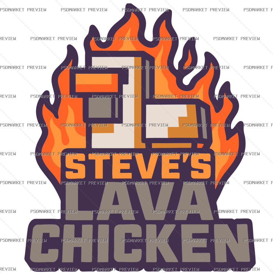 Steves Lava Chicken Vector Print — PSD template preview