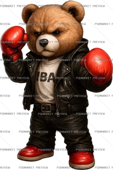 Boxing Bear Print protected preview