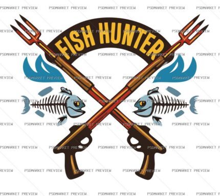 Fish Hunter Spearfishing Print – AI File — PSD template preview