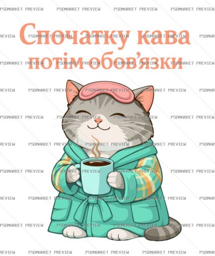 Coffee First Duties Later Vector Print — print design preview