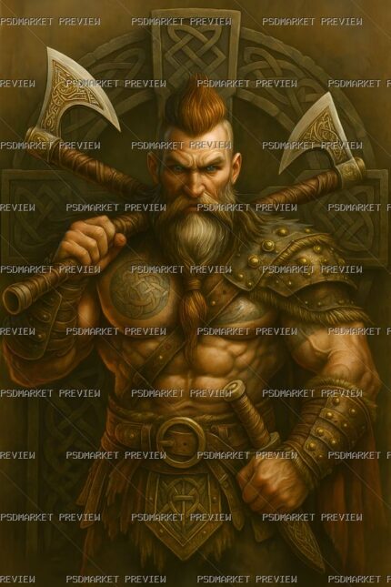 Fantasy Cossack Warrior Print protected preview