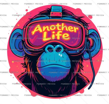 Another Life VR Vector Print — PSD template preview