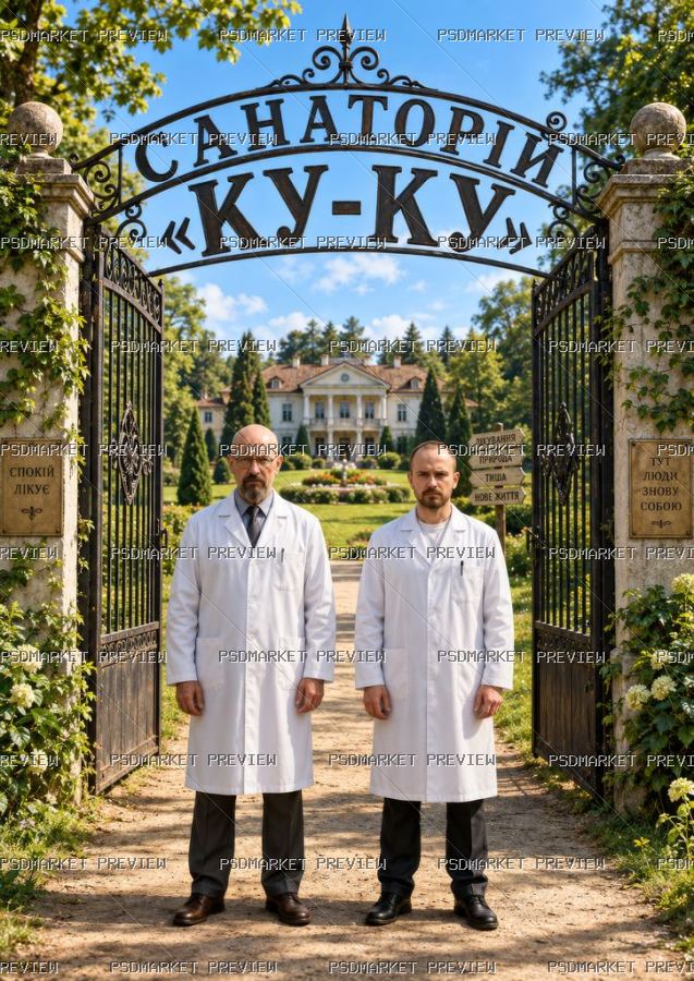 Ukrainian Sanatorium Ku-Ku Meme Print – JPG — PSD template preview