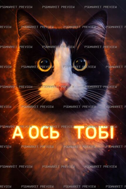 Here's One for You Cat Print — PSD template preview