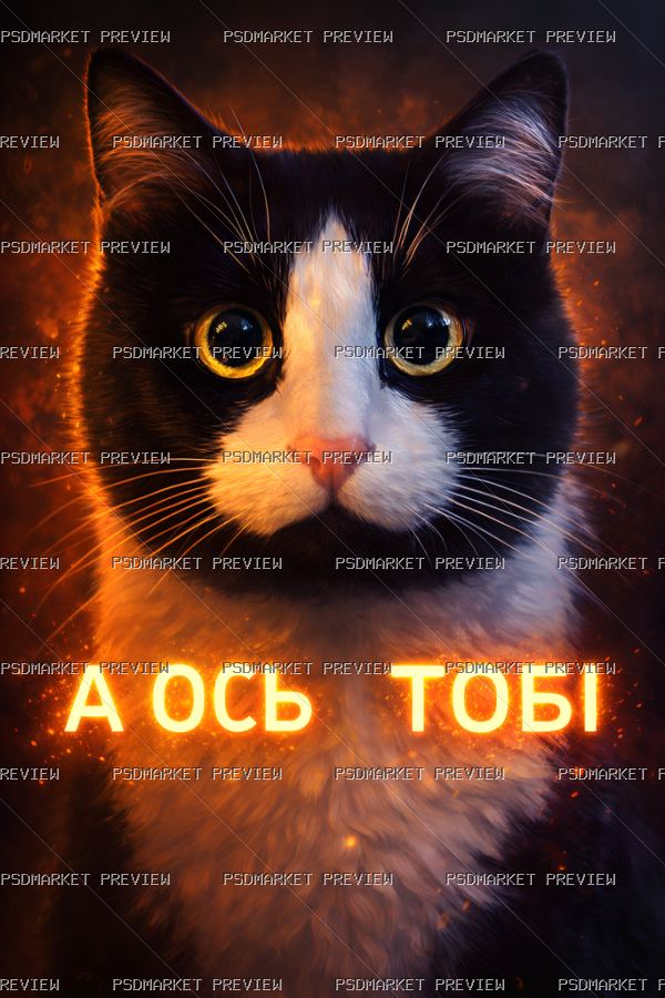 Here's One for You Cat Print — PSD template preview