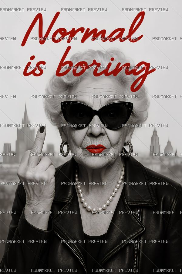Normal Is Boring Fashion Print – PNG — PSD template preview