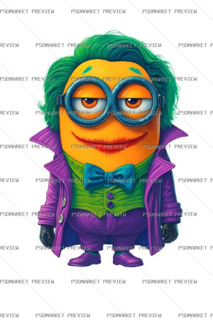 Colorful Minion Character Print — print design preview