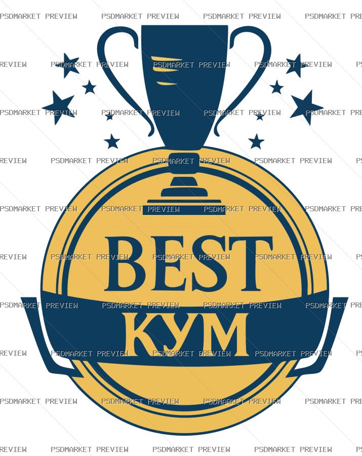 Ukrainian Best Godfather Medal Vector Print — PSD template preview