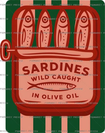 Sardines Wild Caught Print Design – PNG — PSD template preview