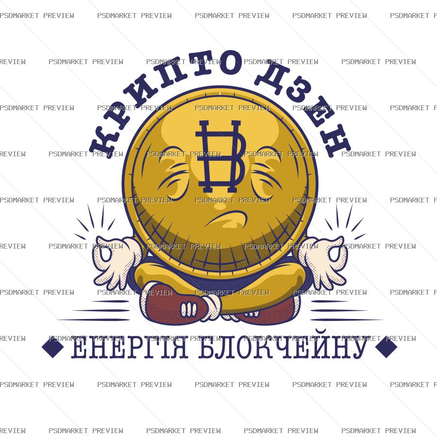 Crypto Zen Vector Print — PSD template preview