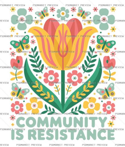 Community Is Resistance Vector Print — print design preview