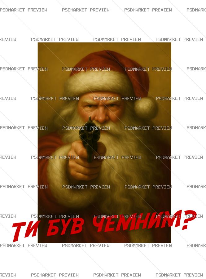 Ukrainian “ТИ БУВ ЧЕМНИМ?” Santa Print – AI File — PSD template preview