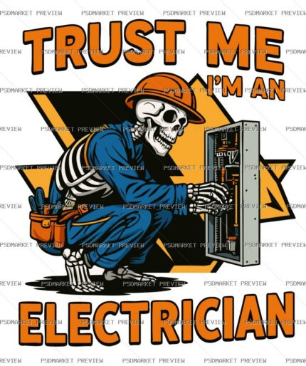 Trust Me I’m an Electrician Vector Print protected preview