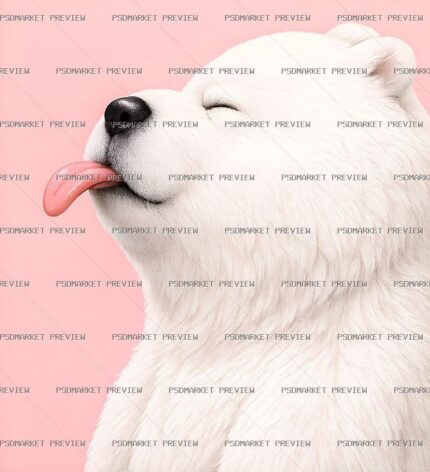 Cute White Bear Print Design – JPG — PSD template preview