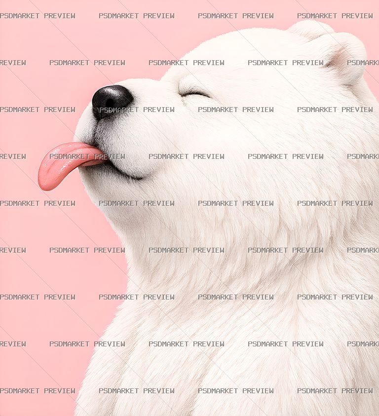 Cute White Bear Print Design – JPG — print design preview