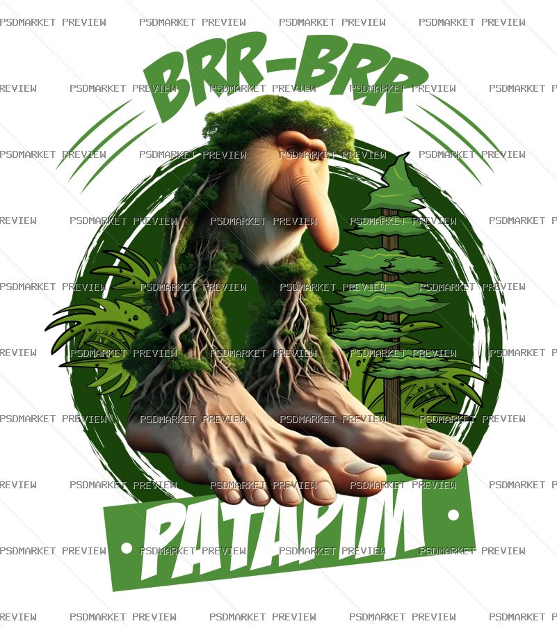 BRR BRR Patapim Vector Print — PSD template preview