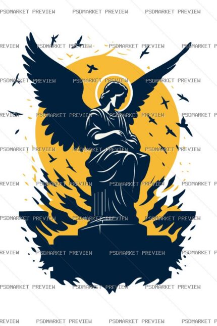 Angel of Ukraine Vector Print — PSD template preview
