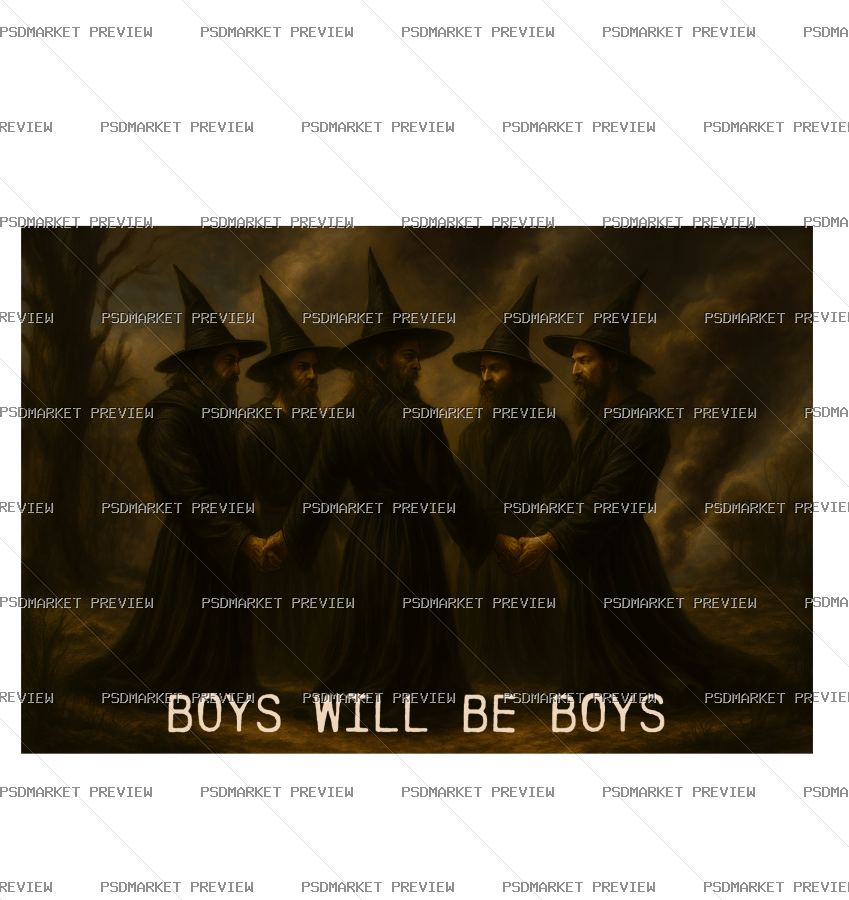 Boys Will Be Boys Vector Print — PSD template preview