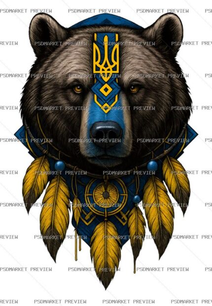 Ukrainian Bear Symbol Print protected preview