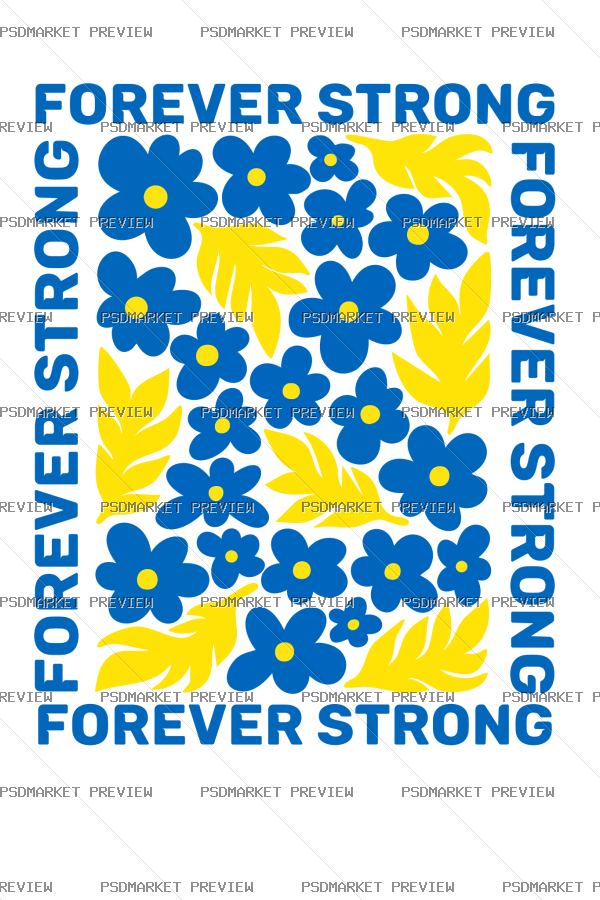 Forever Strong Vector Print — PSD template preview