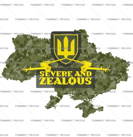 Severe and Zealous Ukraine Vector Print protected preview