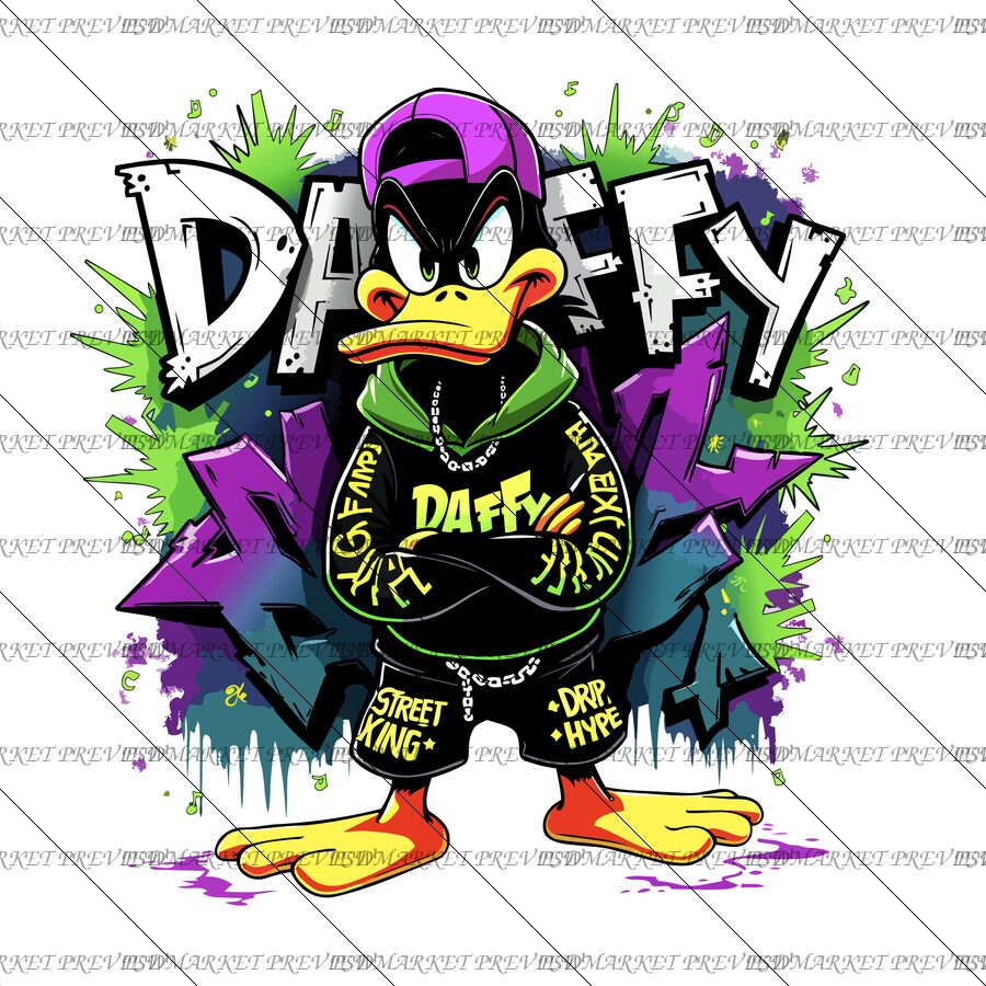 Urban Duck Vector Print — PSD template preview