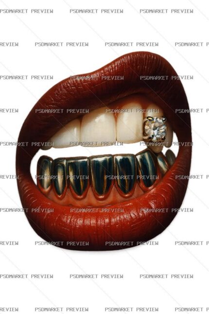 Provocative Fashion Lips Print protected preview
