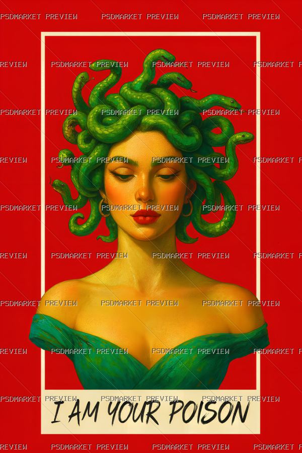 Medusa I Am Your Poison Print — PSD template preview
