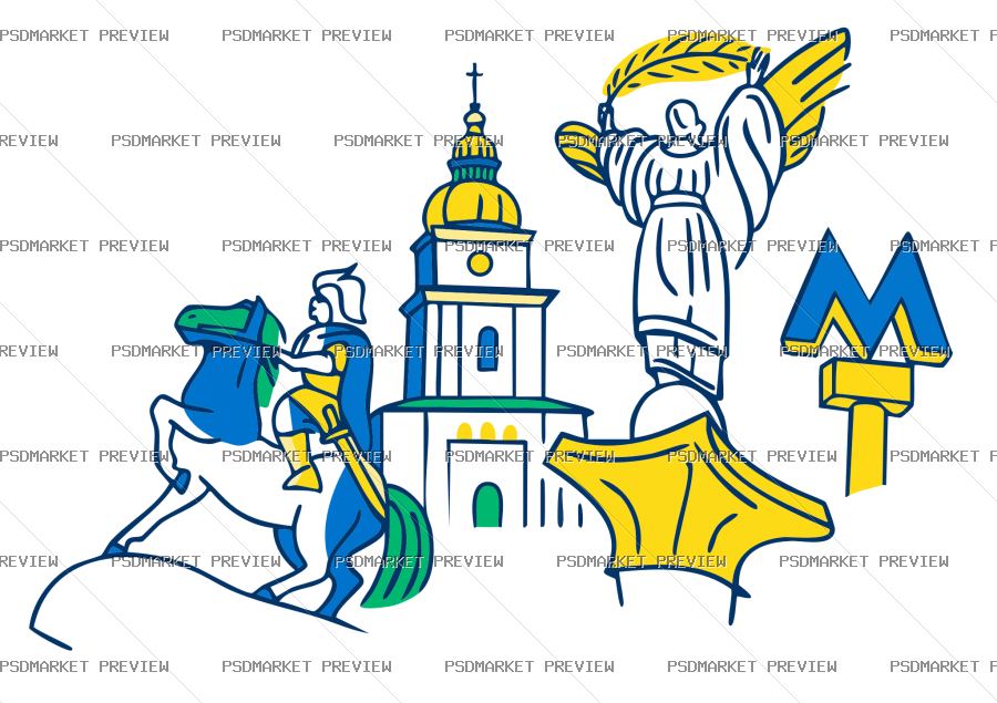 Kyiv City Vector Print — print design preview