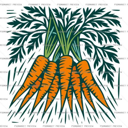 Carrot Art Vector Print — PSD template preview