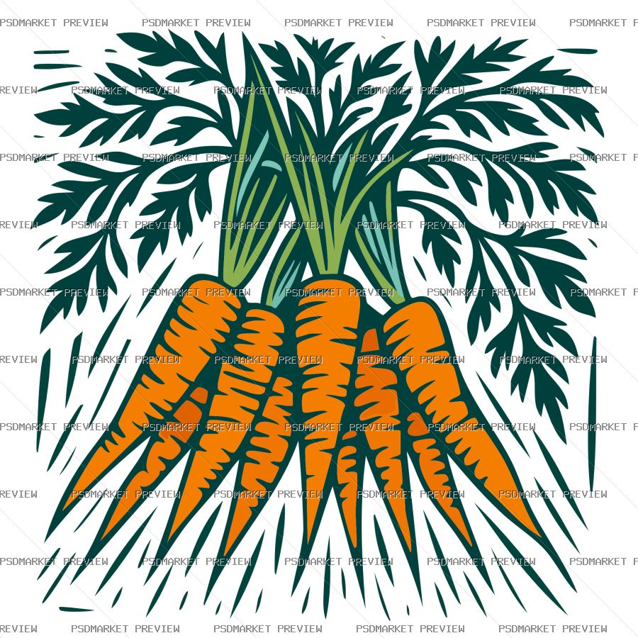 Carrot Art Vector Print — PSD template preview