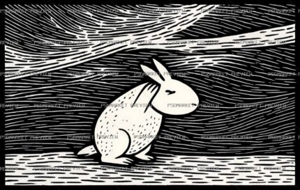 Art Rabbit Print Design – PNG protected preview