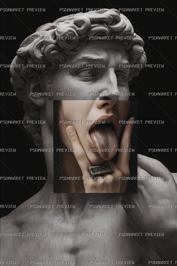 David Provocative Art Print — PSD template preview