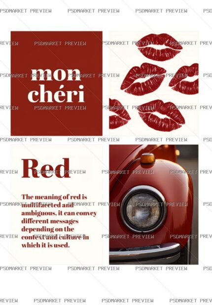 Mon Cheri Red Collage Print protected preview