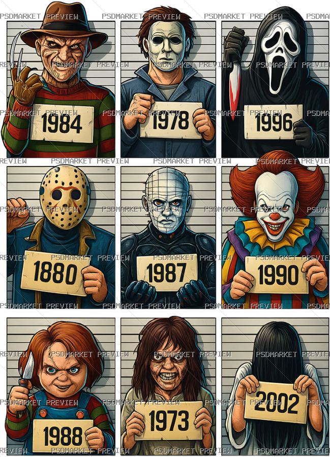 Horror Classics Print — PSD template preview