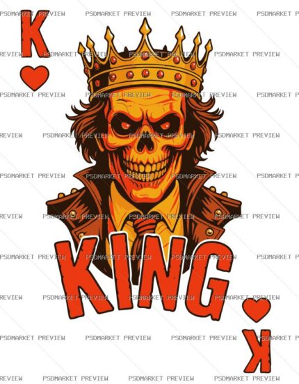 King Skull Vector Print — PSD template preview