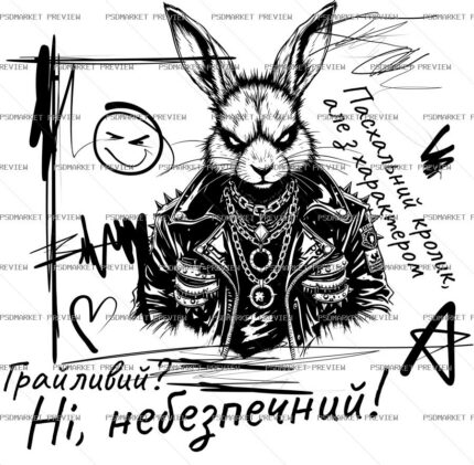 Dangerous Rabbit Vector Print — print design preview