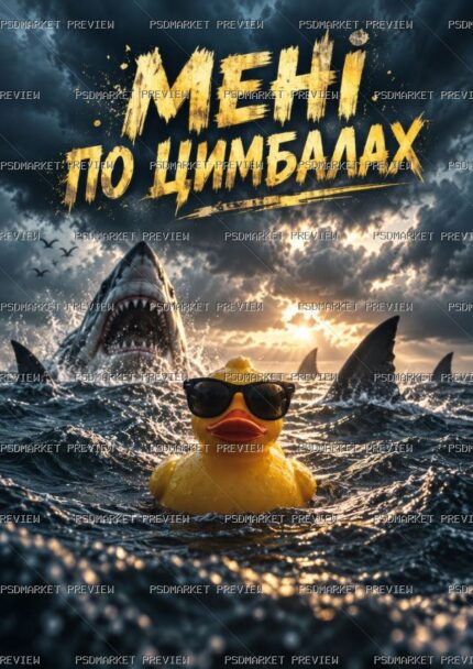 Ukrainian “МЕНІ ПО ЦИМБАЛАХ” Duck Print – JPG — PSD template preview