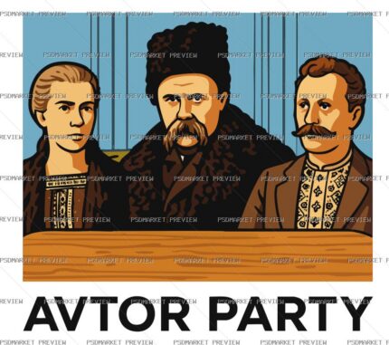 Author Party Vector Print — print design preview