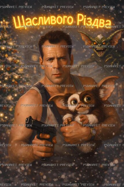 Christmas Action Movie Print protected preview
