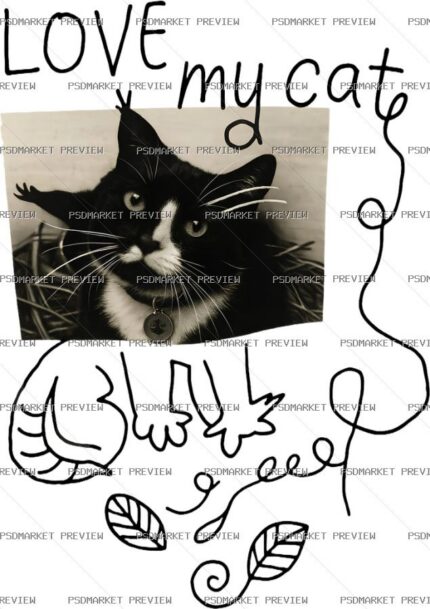 Love My Cat Print protected preview