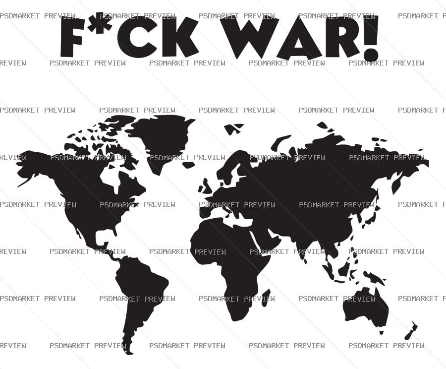 Fuck War Vector Print — PSD template preview