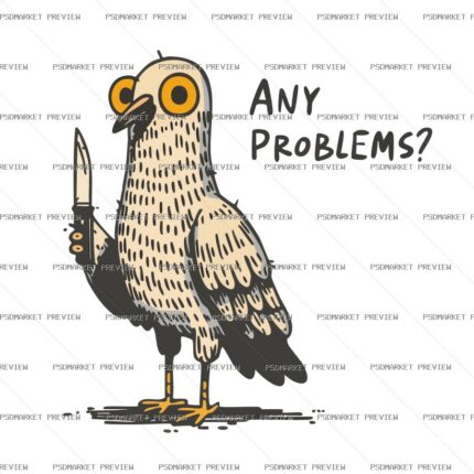 Any Problems Owl Vector Print — print design preview