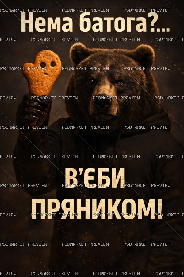 No Whip Use Gingerbread Print — PSD template preview