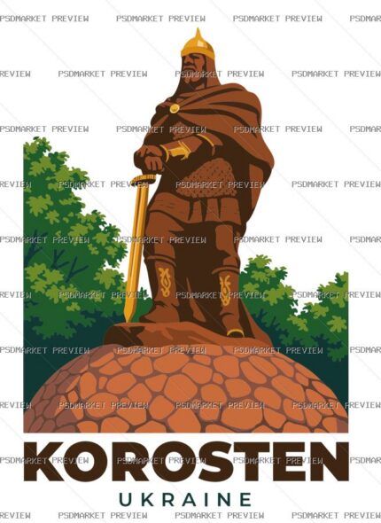Korosten Ukraine Monument Vector Print protected preview